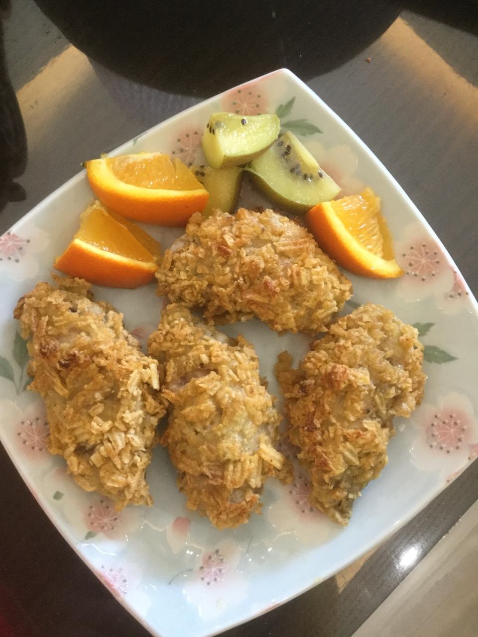 无油版蒜香面包糠烤鸡翅