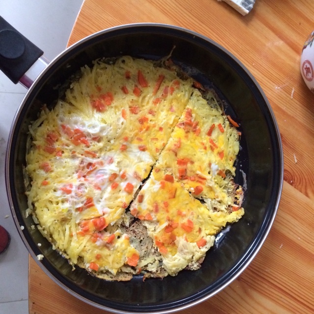 土豆丝五彩蛋饼