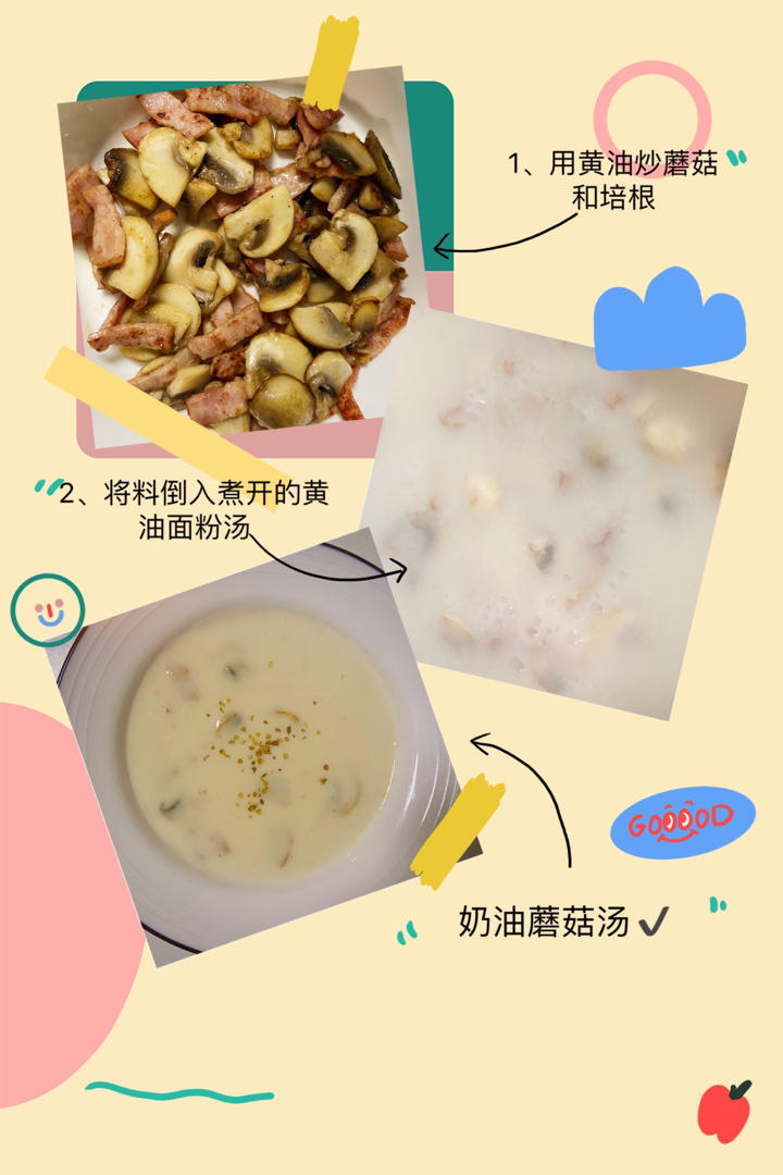 奶油蘑菇汤（完美比例版）