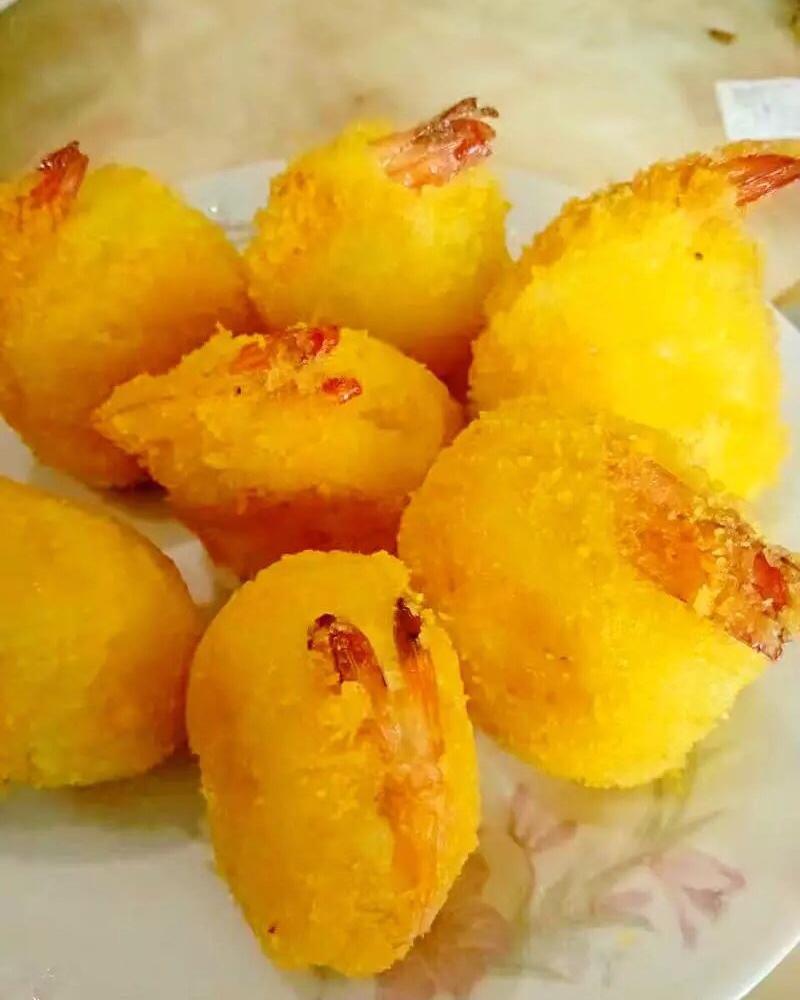 土豆泥鲜虾球