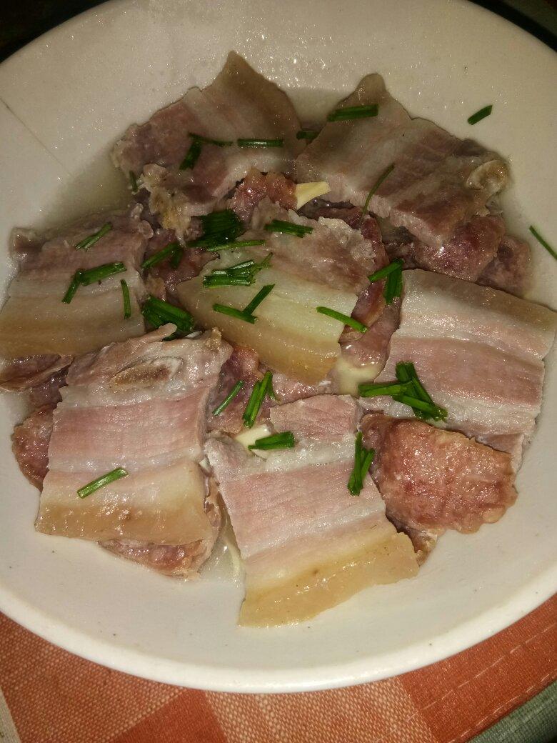 小趴君做的百叶蒸咸肉和香肠