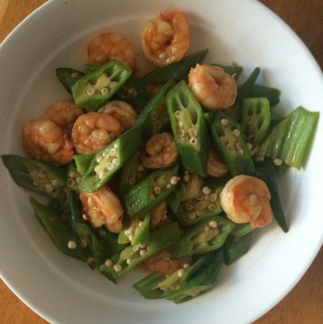 秋葵炒虾仁儿