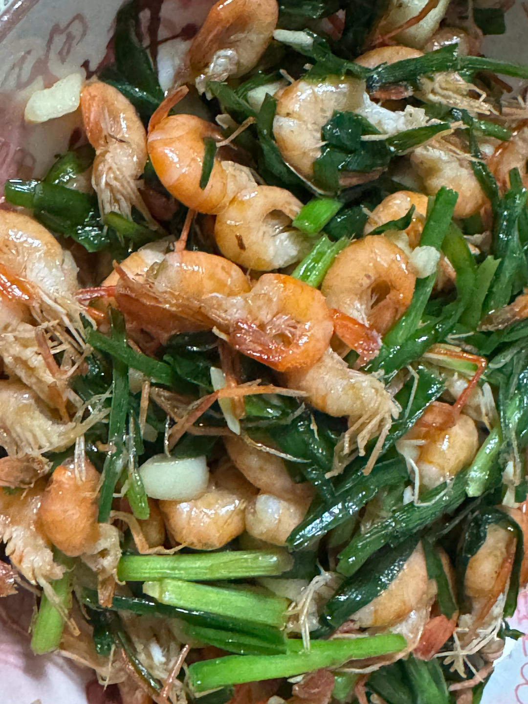 河虾炒韭菜