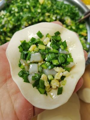 经典水饺～韭菜鸡蛋鱿鱼馅的做法 步骤5