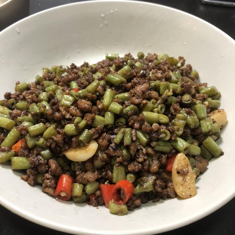 肉沫豆角下饭菜