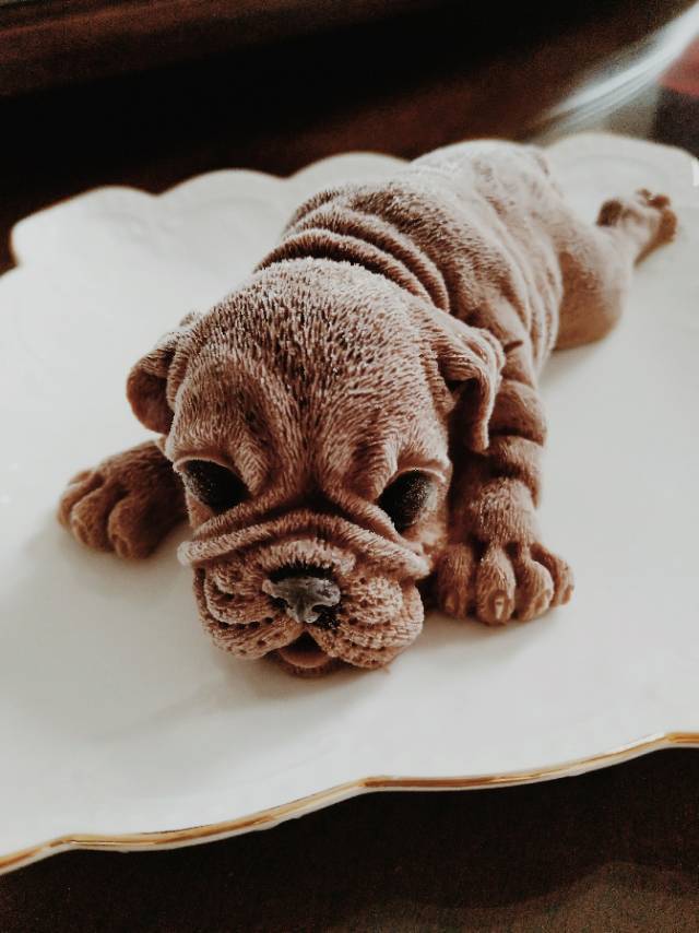 luckydog2做的网红沙皮狗慕斯蛋糕