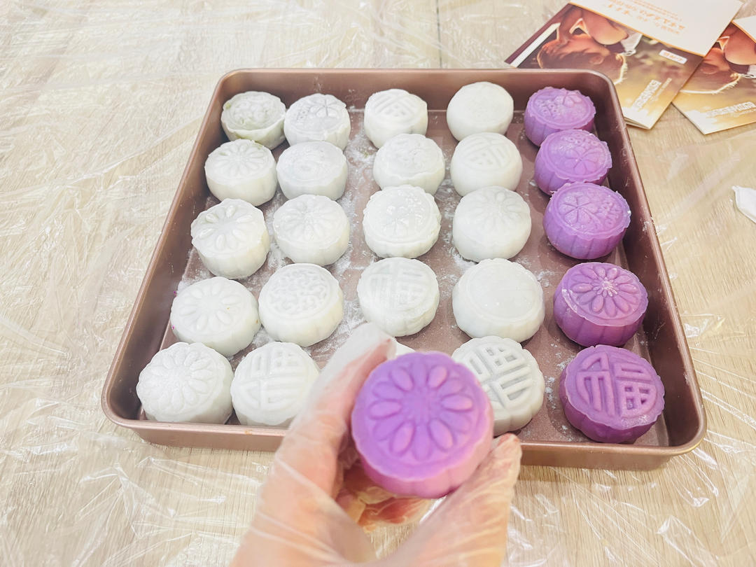 简易版紫薯冰皮月饼