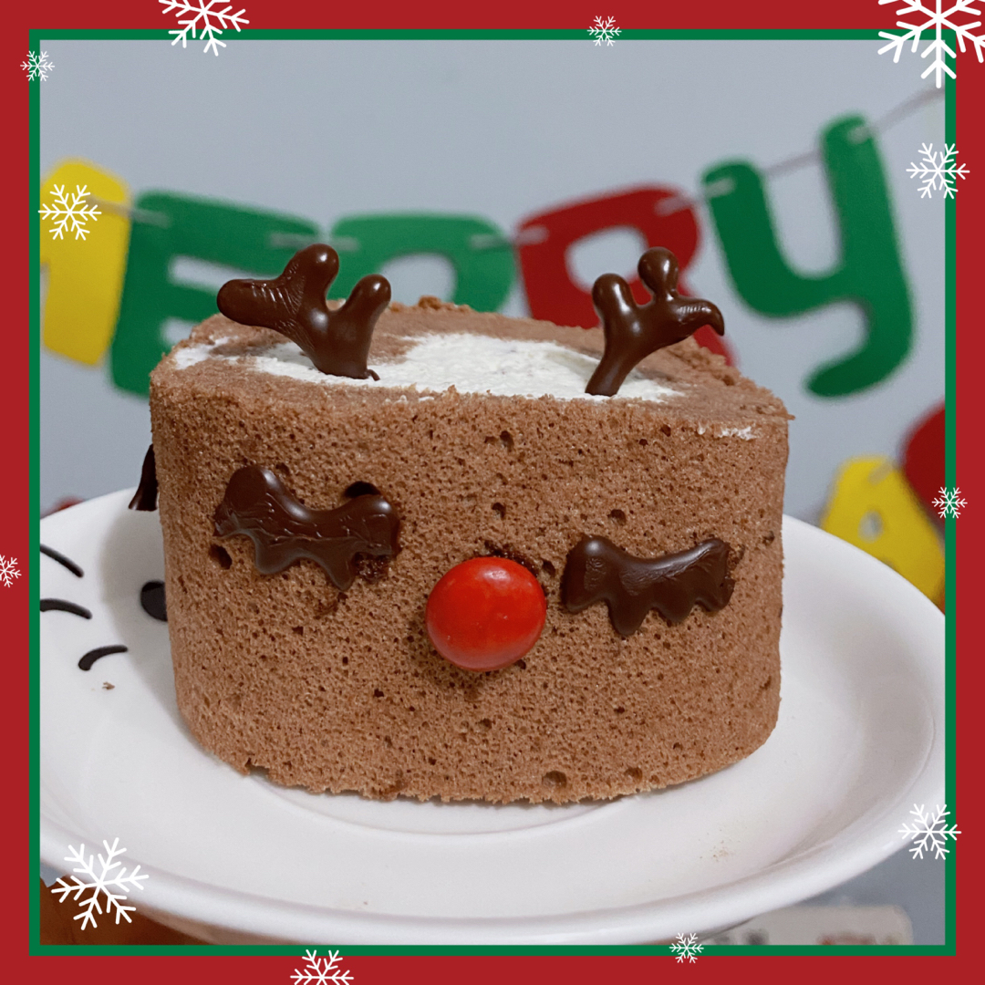 软绵香甜❗️可爱到爆炸💥圣诞麋鹿蛋糕卷