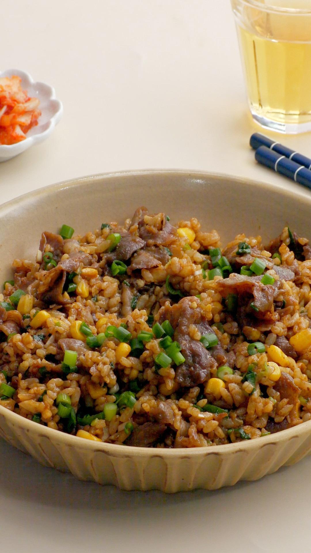 黄油肥牛炒饭的做法