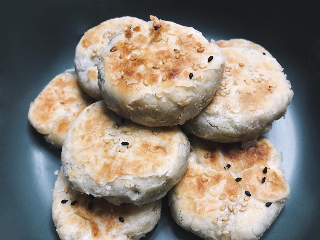 无需烤箱‼️酥掉渣的绿豆饼㊙️解锁三口味