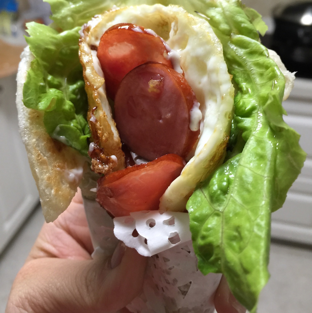 十分钟快手早餐〜〜培根蛋饼