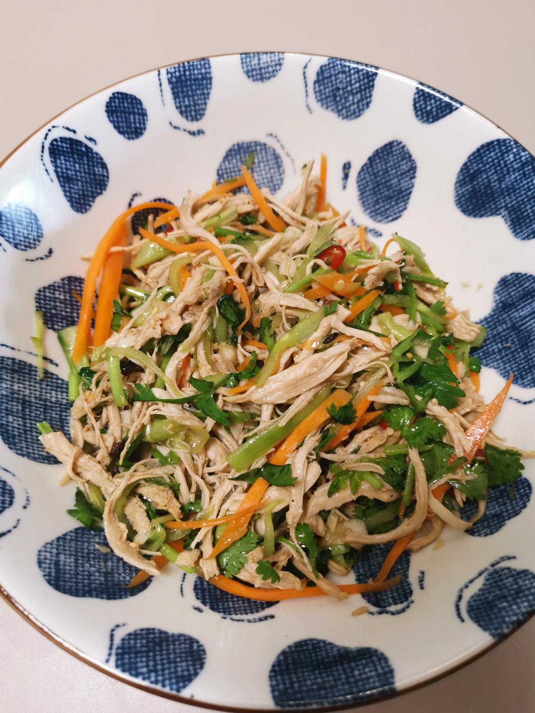 减脂健身｜凉拌手撕鸡丝（香辣&麻油版）