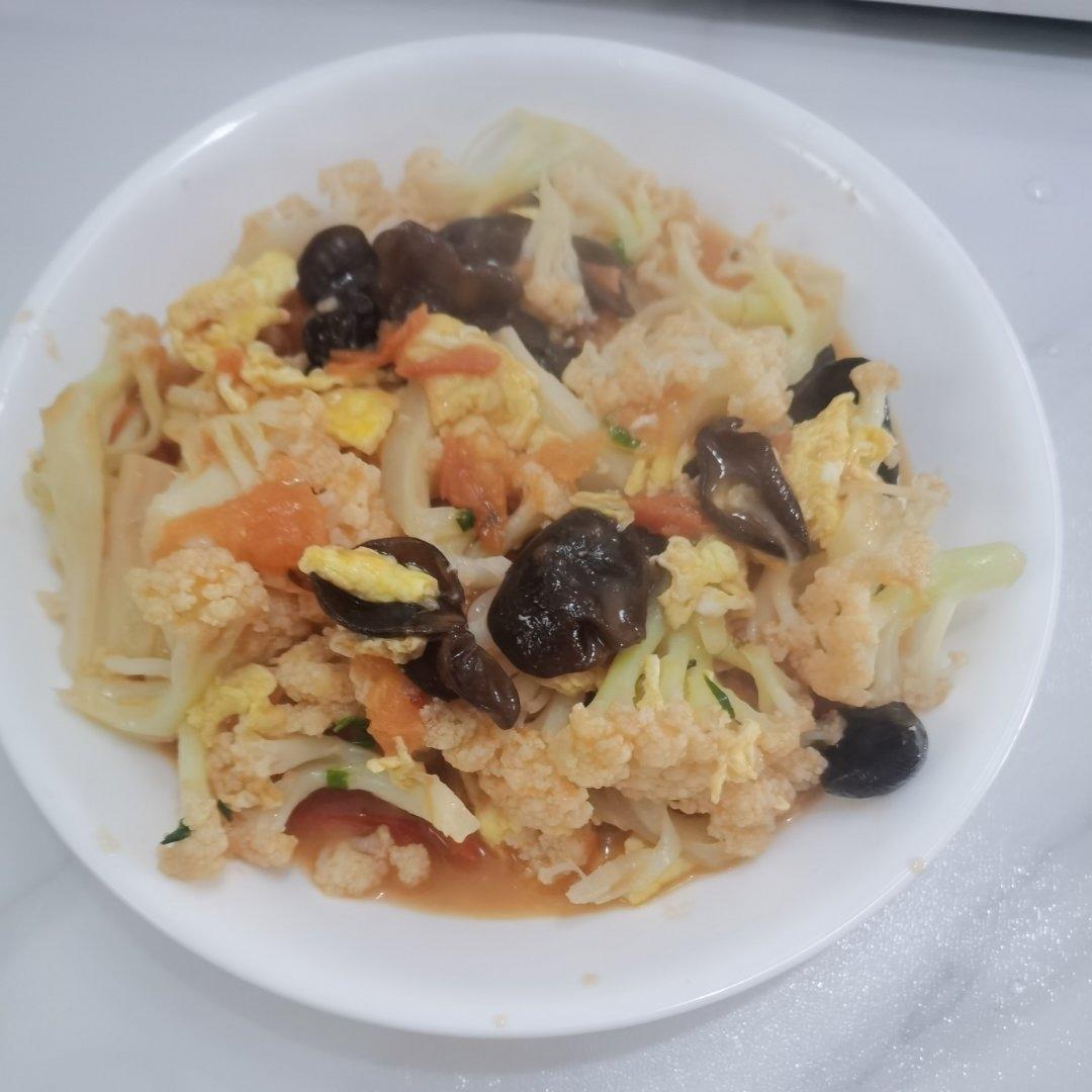 香甜低脂好吃到飞起-花菜木耳炒鸡蛋