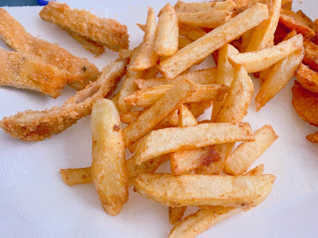 家庭自制炸薯条🍟炸红薯条的做法