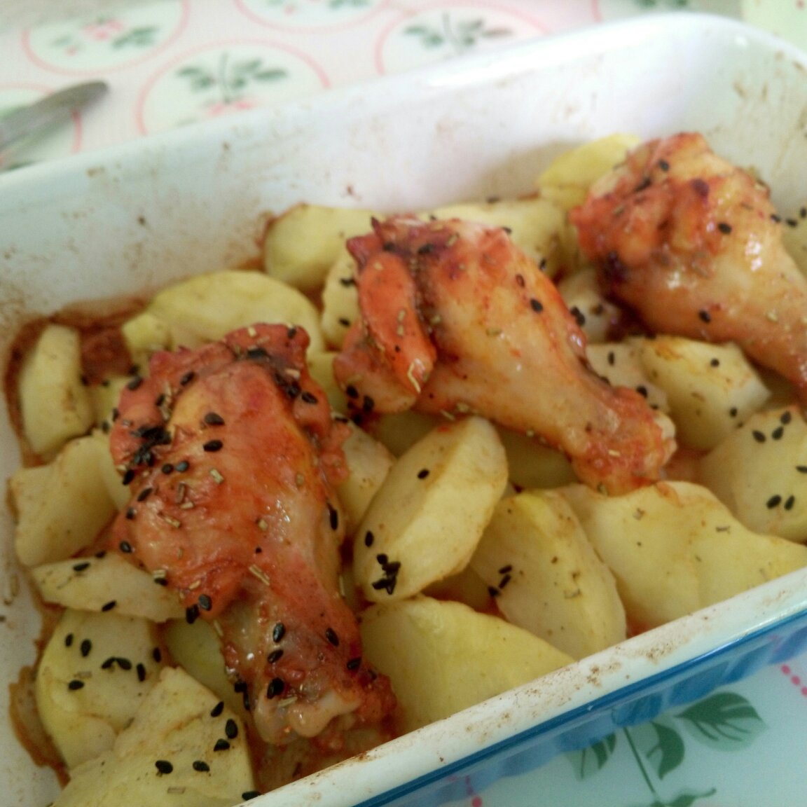 新奥尔良烤鸡腿土豆