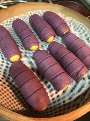 紫薯芝士饅頭包包的做法 步骤9