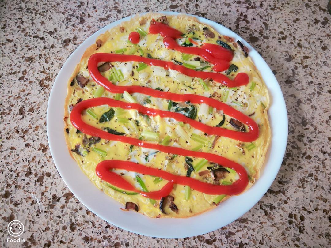 蘑菇菠菜奶酪早餐蛋饼丨健康·烘焙