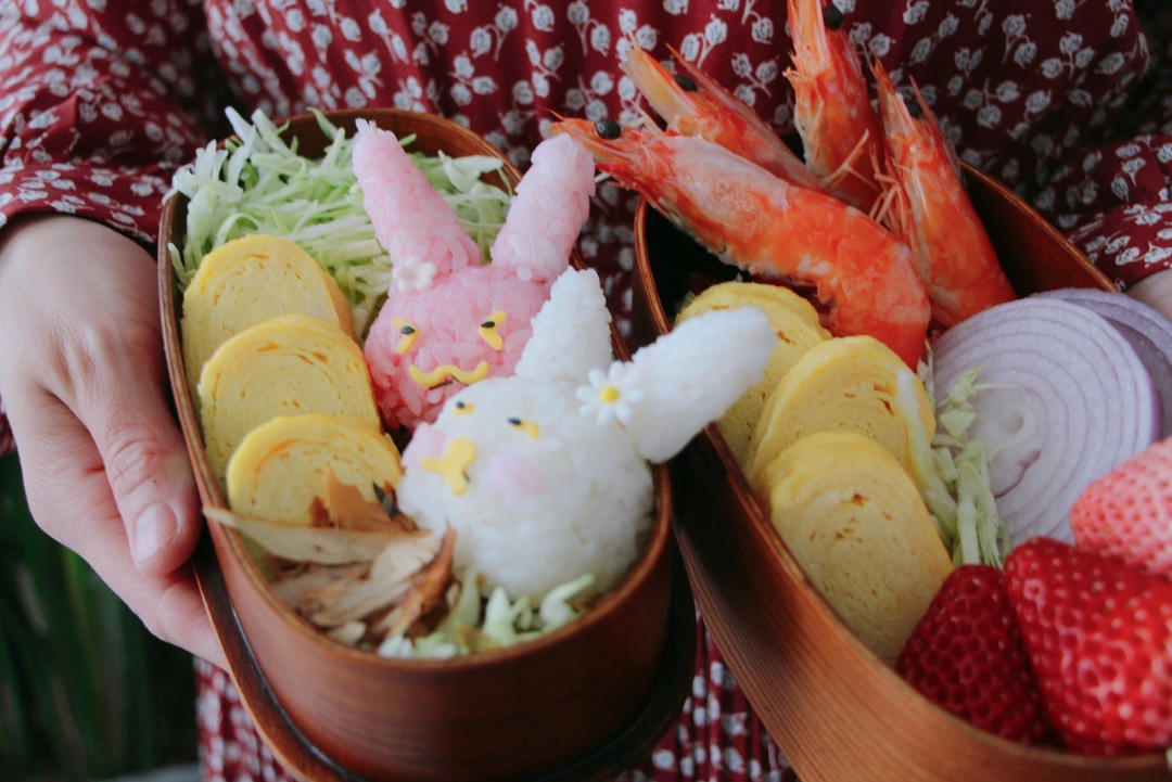 新年兔子饭团便当