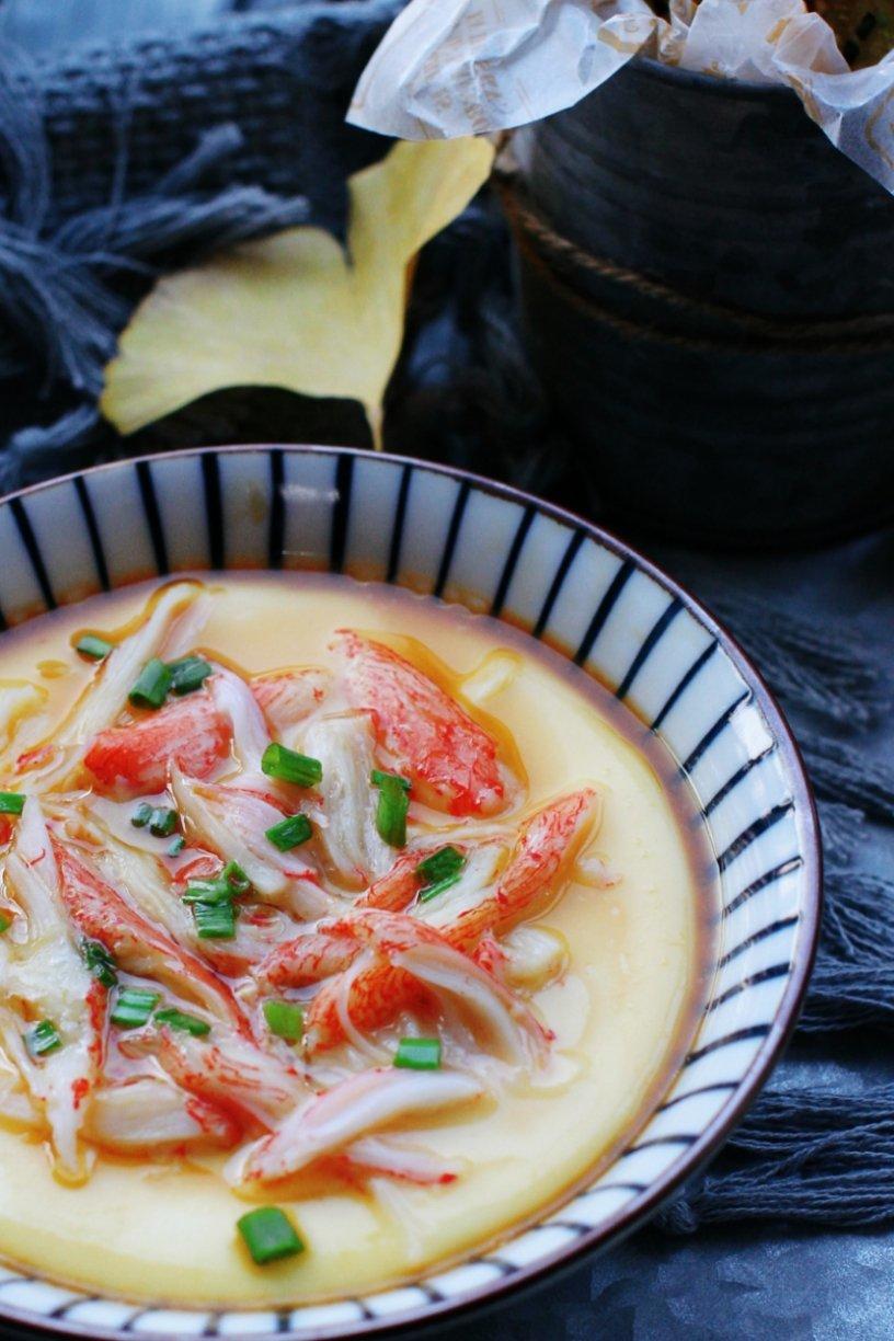 米粒是淘淘妈做的蟹棒蒸蛋