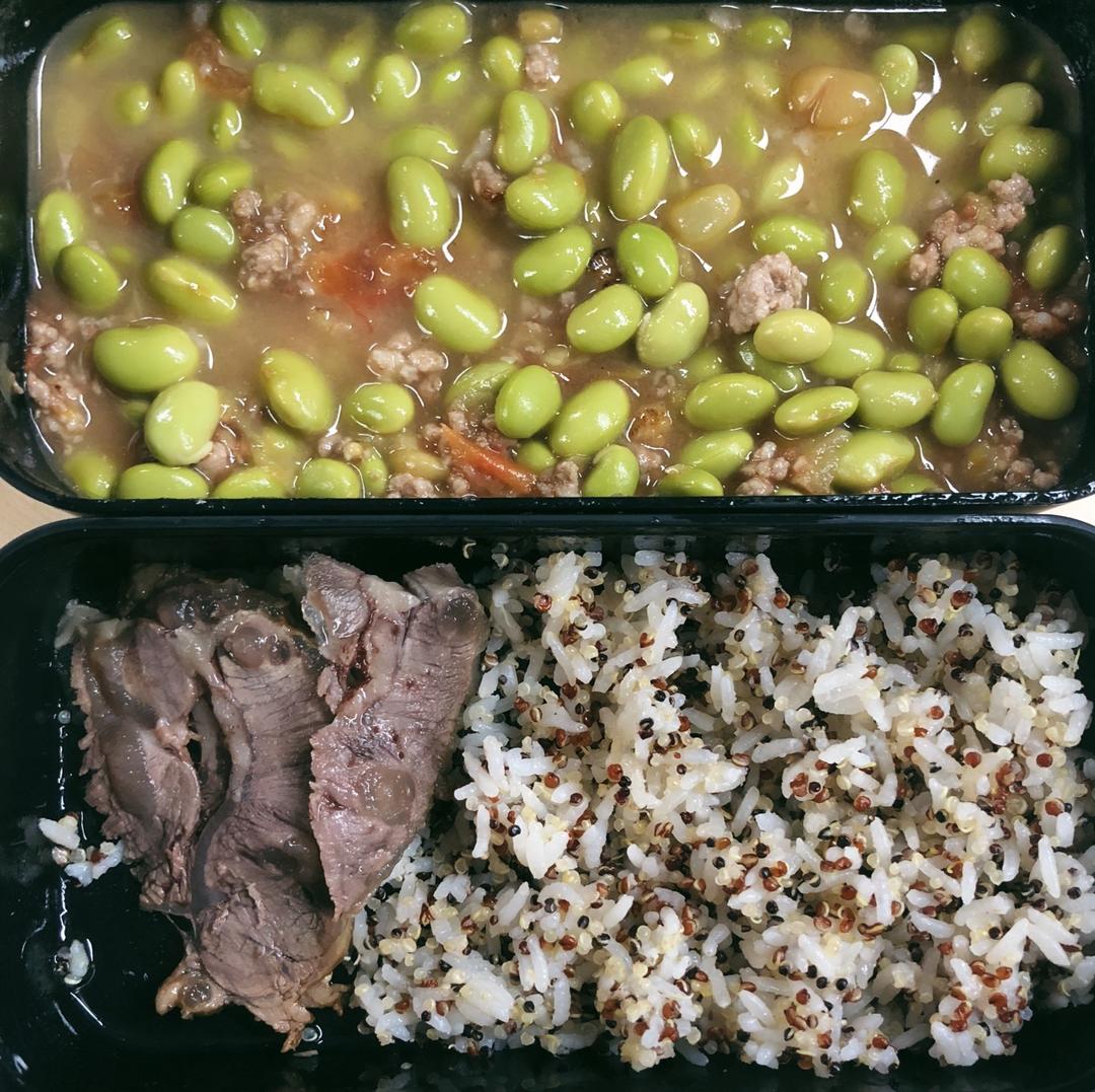 肉末番茄烧毛豆