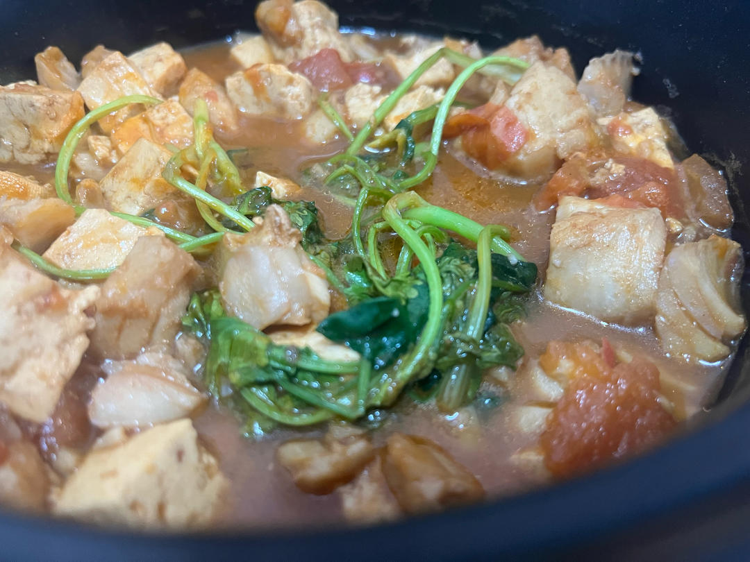 番茄汁鳕鱼炖豆腐【汤汁下饭】