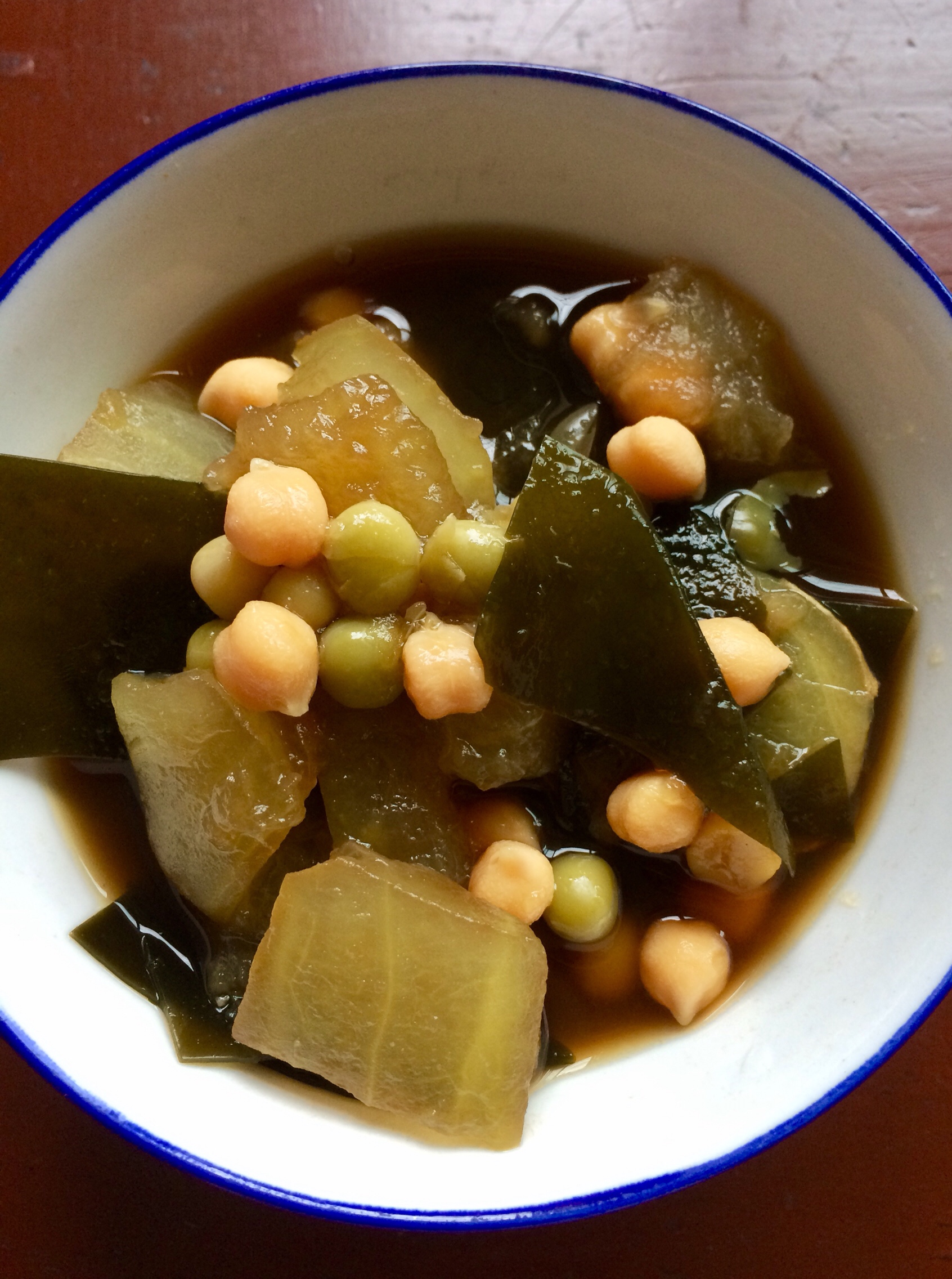 冬瓜海带低脂豆汤 鹰嘴豆豌豆吊汤 减肥 的做法步骤图 悠然 低脂纯素 下厨房
