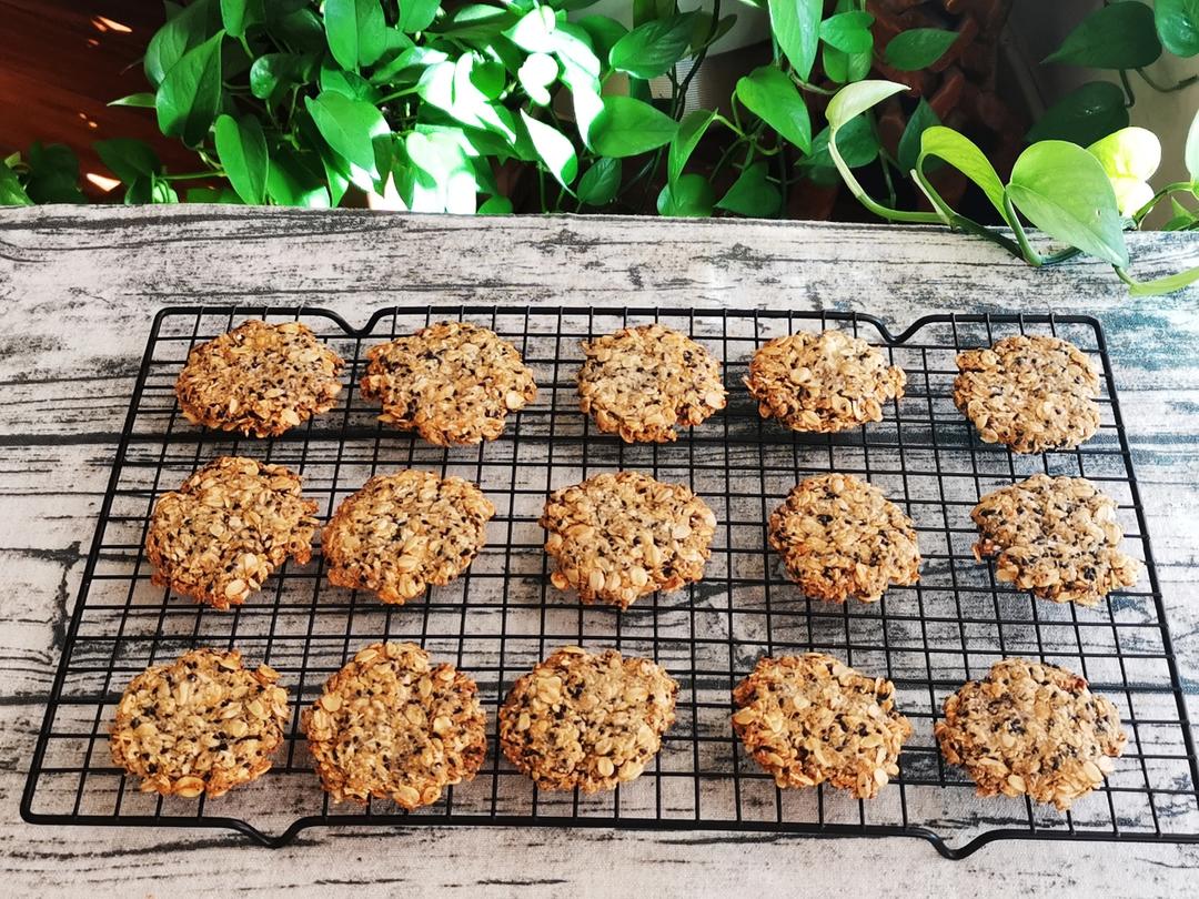 黑芝麻燕麦高纤饼干（无添加，另含植物油减脂配方）