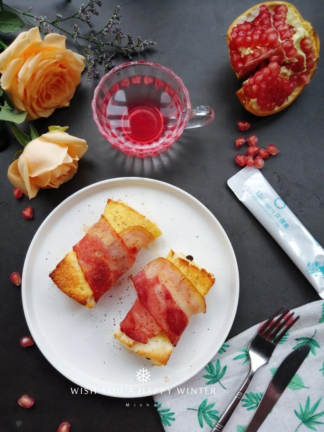 惊艳培根鸡蛋吐司卷