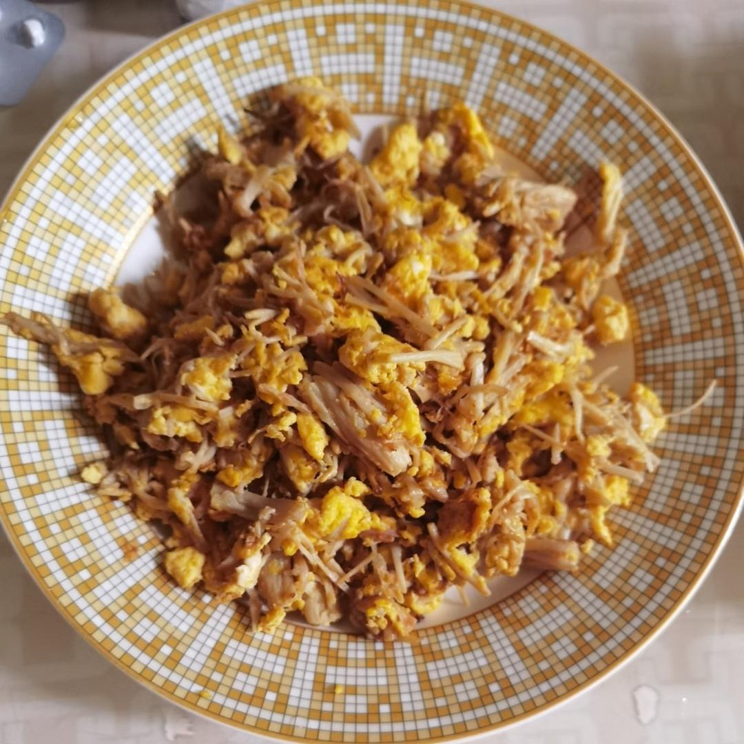 低卡金针菇炒蛋