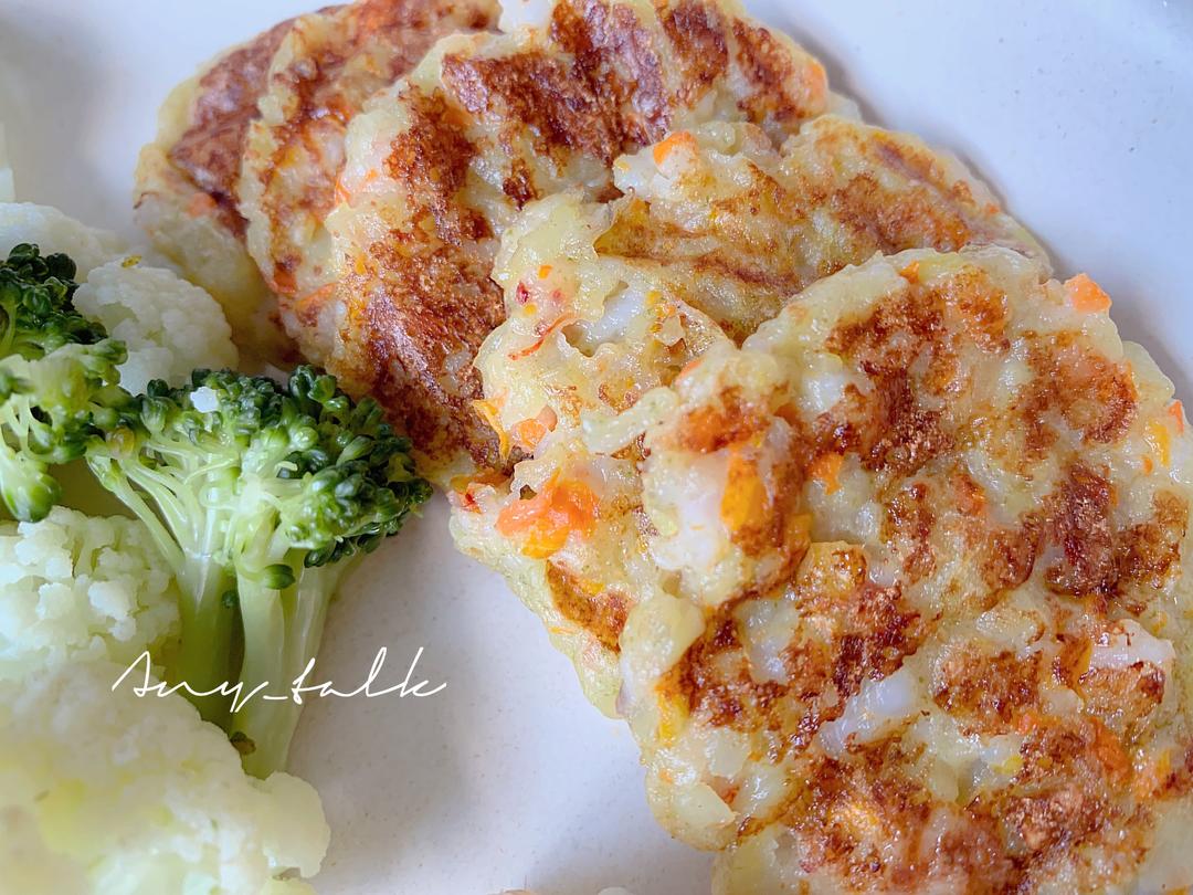 虾仁土豆米粉饼（7个月辅食 米粉消耗）的做法