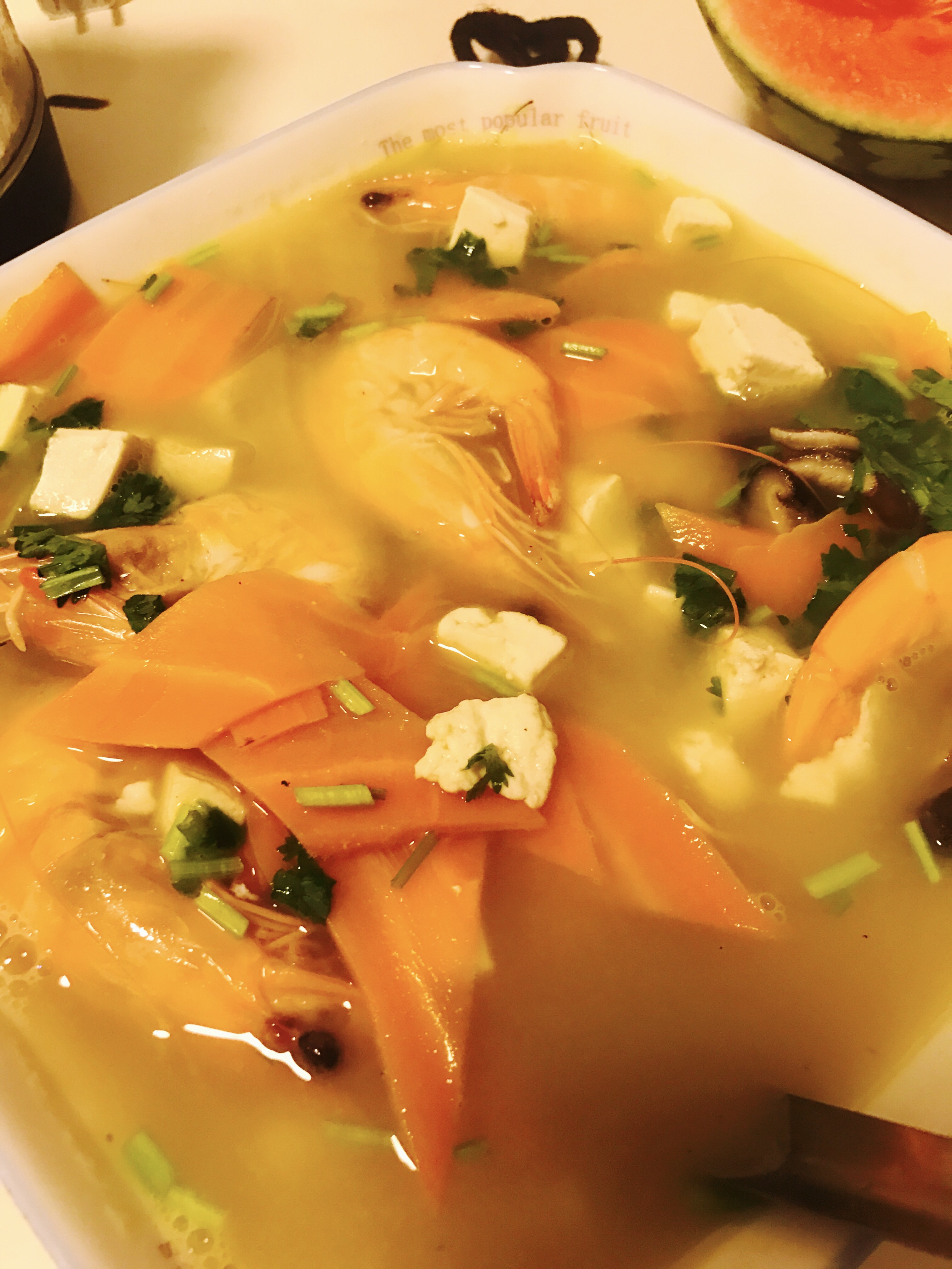 鲜虾香菇萝卜汤的做法