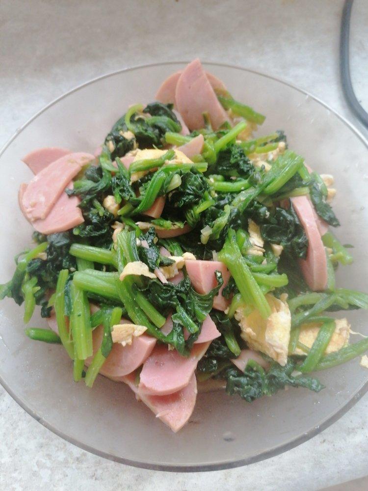菠菜鸡蛋炒火腿