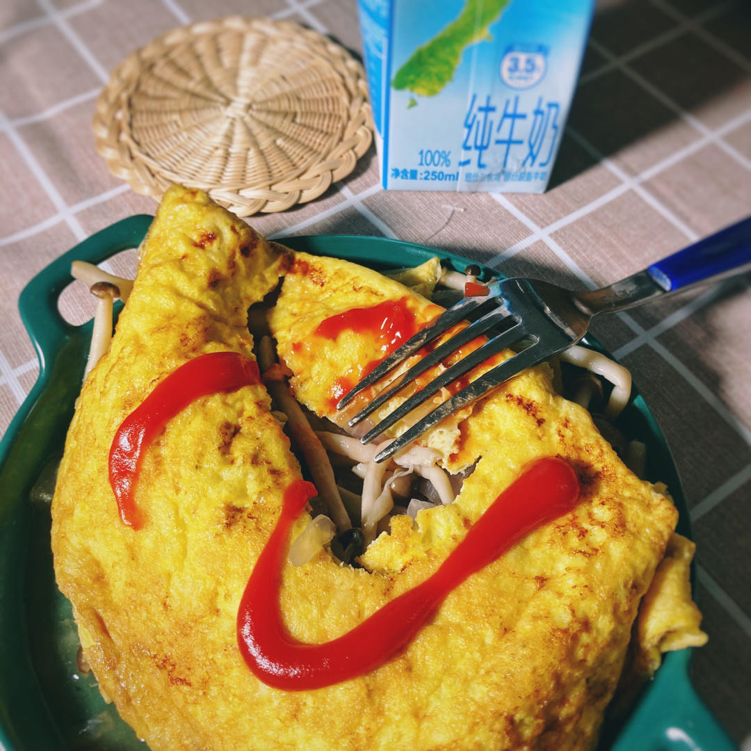 【蛋包万物】简单快手蟹味菇洋葱欧姆蛋