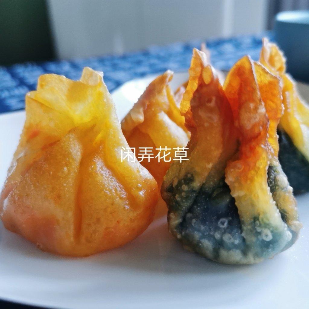 用抄手皮做的菠萝派