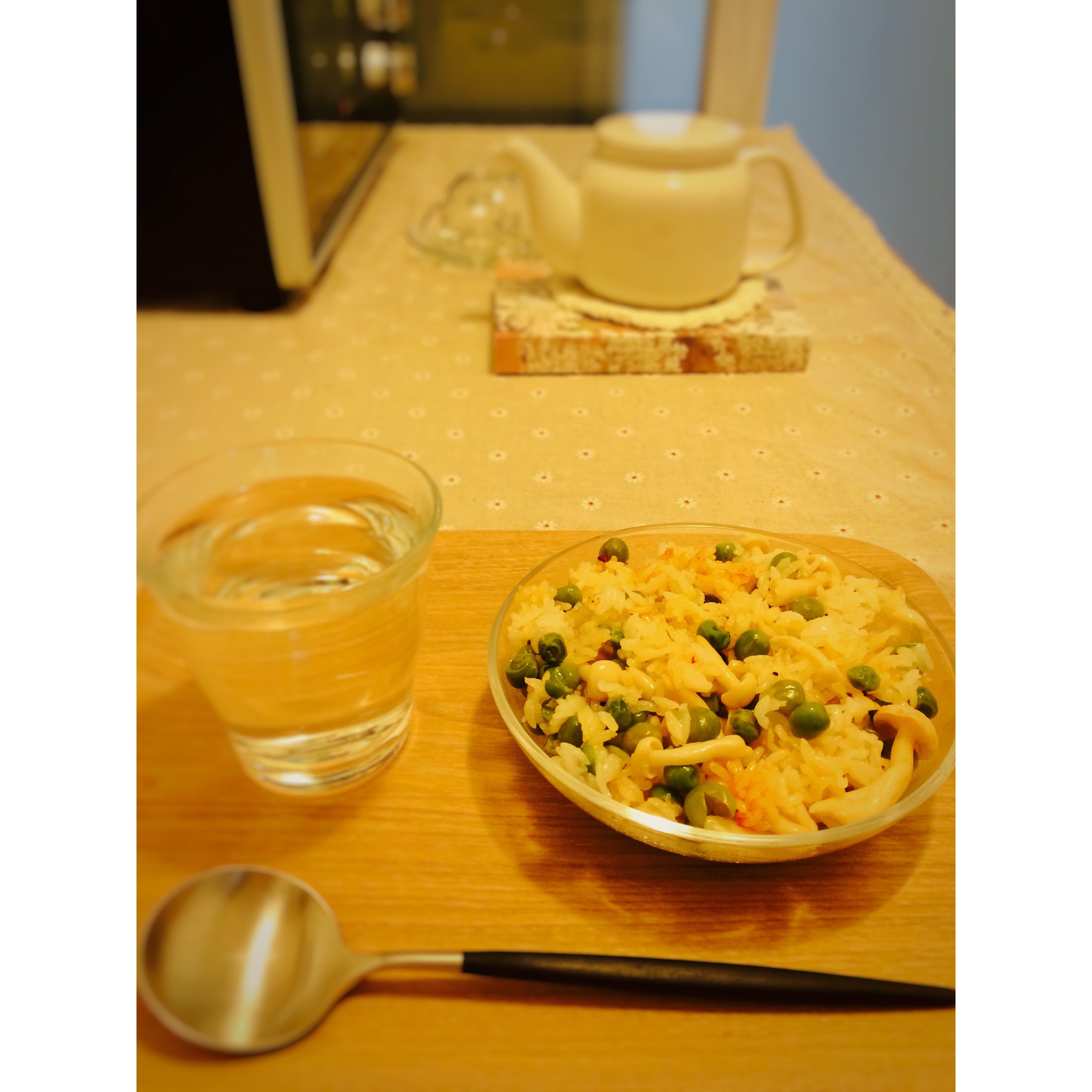 葱油青豆菇菇饭--松下SR-ANY151-P IH变频电饭煲