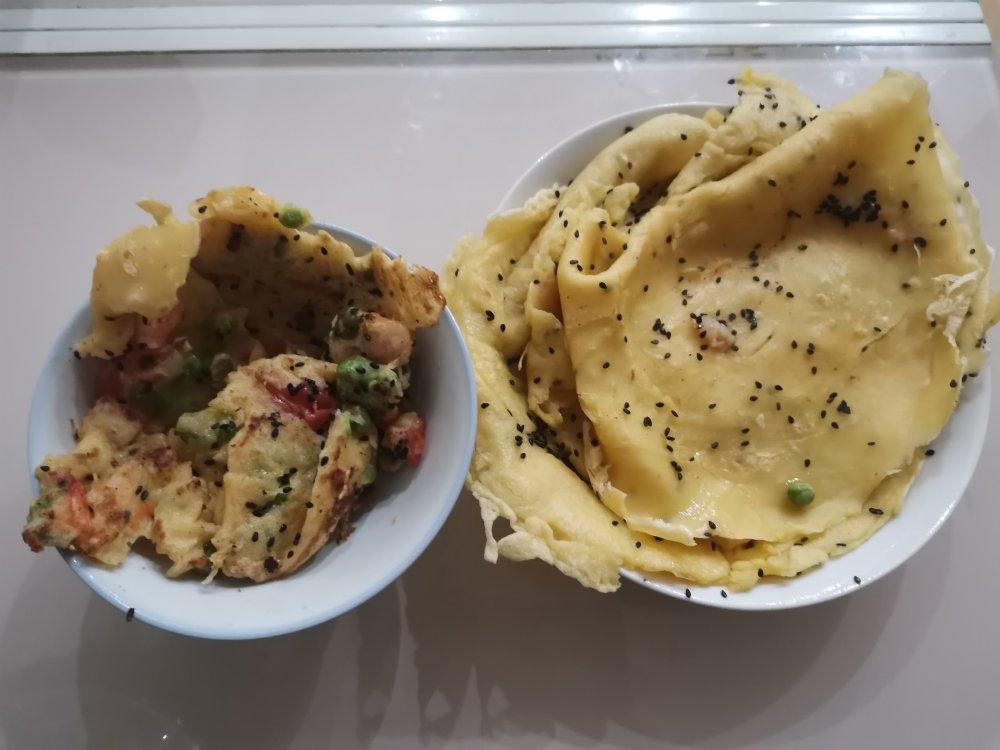 快手早餐 什锦虾仁蛋饼