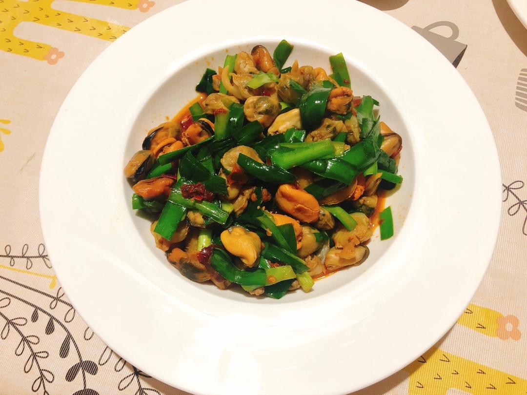 扇贝肉炒韭菜