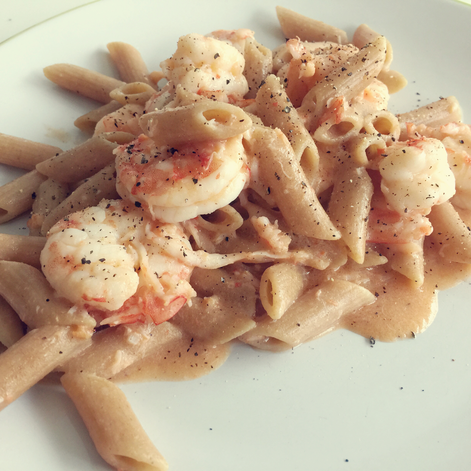 芝士蒜头虾仁直通粉/意粉 Mozzarella and Parmesan Garlic Prawn Penne