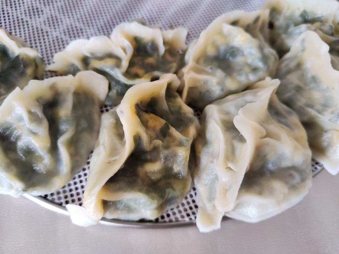 薄皮多馅韭菜素蒸饺