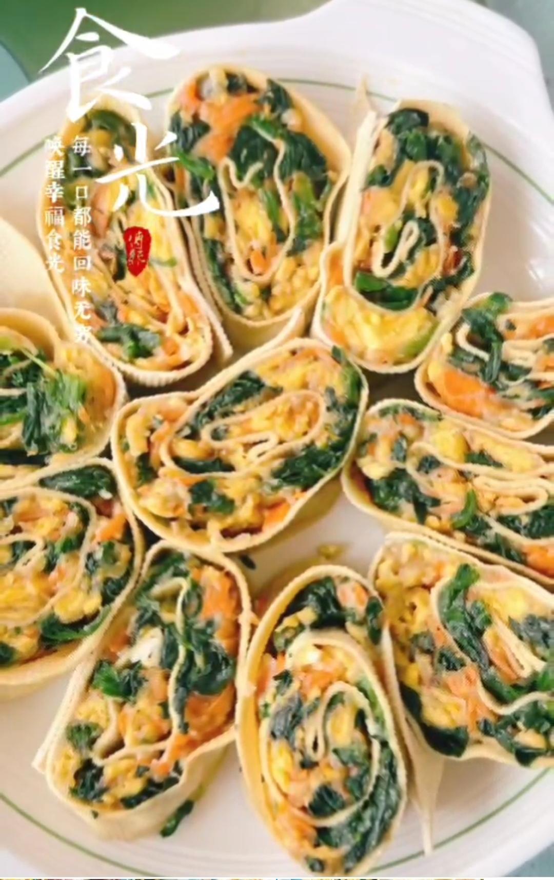 减脂餐“菠菜卷” 补充维生素C ，提高免疫力