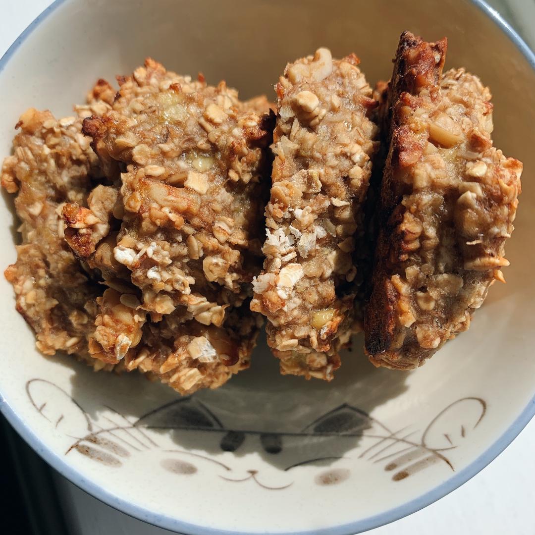 🍌🌰🍪香蕉燕麦cookie，无糖好吃方便又健康，减肥解馋小零食，25分钟就搞定！