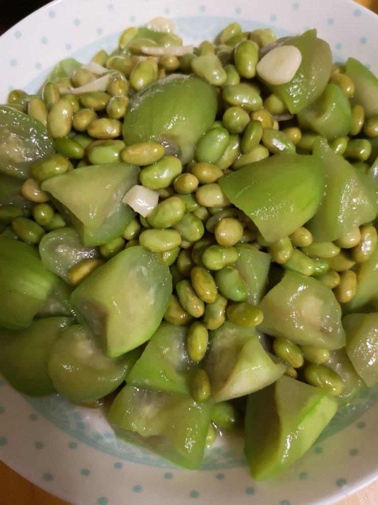 炒毛豆丝瓜