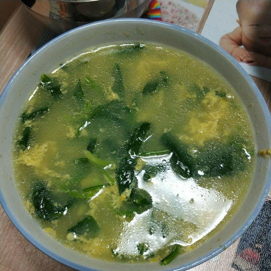 鲜蛋花菠菜汤