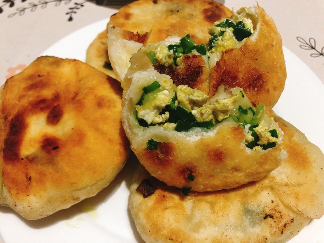 虾皮韭菜鸡蛋馅饼（图文）