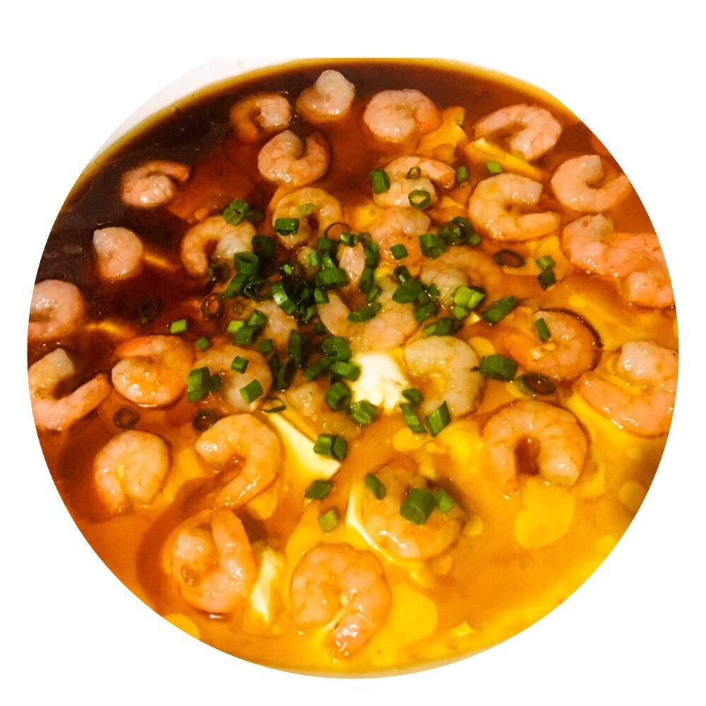 虾仁豆腐蒸水蛋