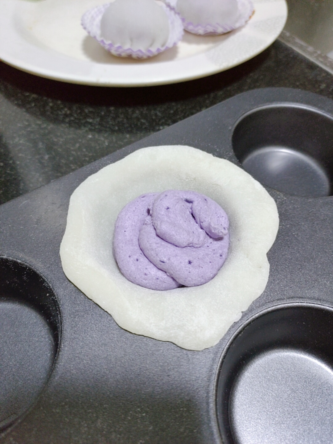 仙女菜谱之软糯紫薯雪媚娘的做法 步骤18