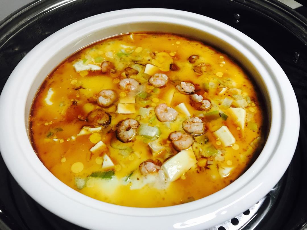 虾仁豆腐蒸水蛋