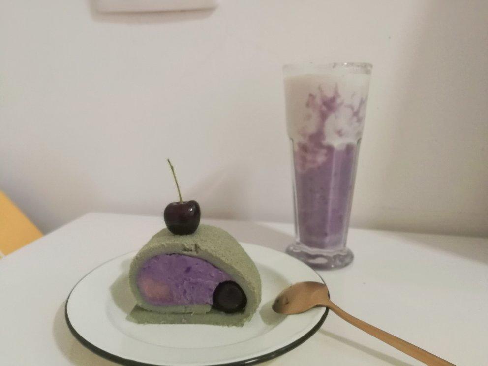 清香斑斓芋泥蛋糕卷