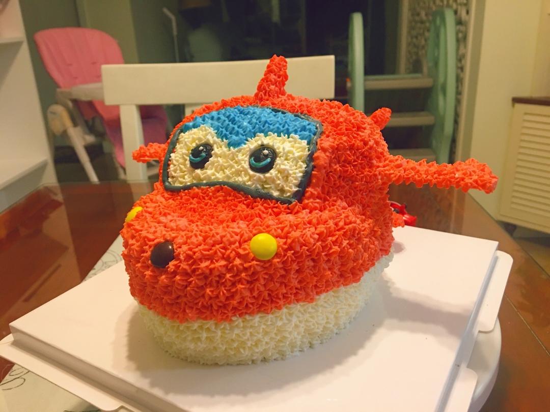 菜包子hhhh做的超级飞侠乐迪蛋糕