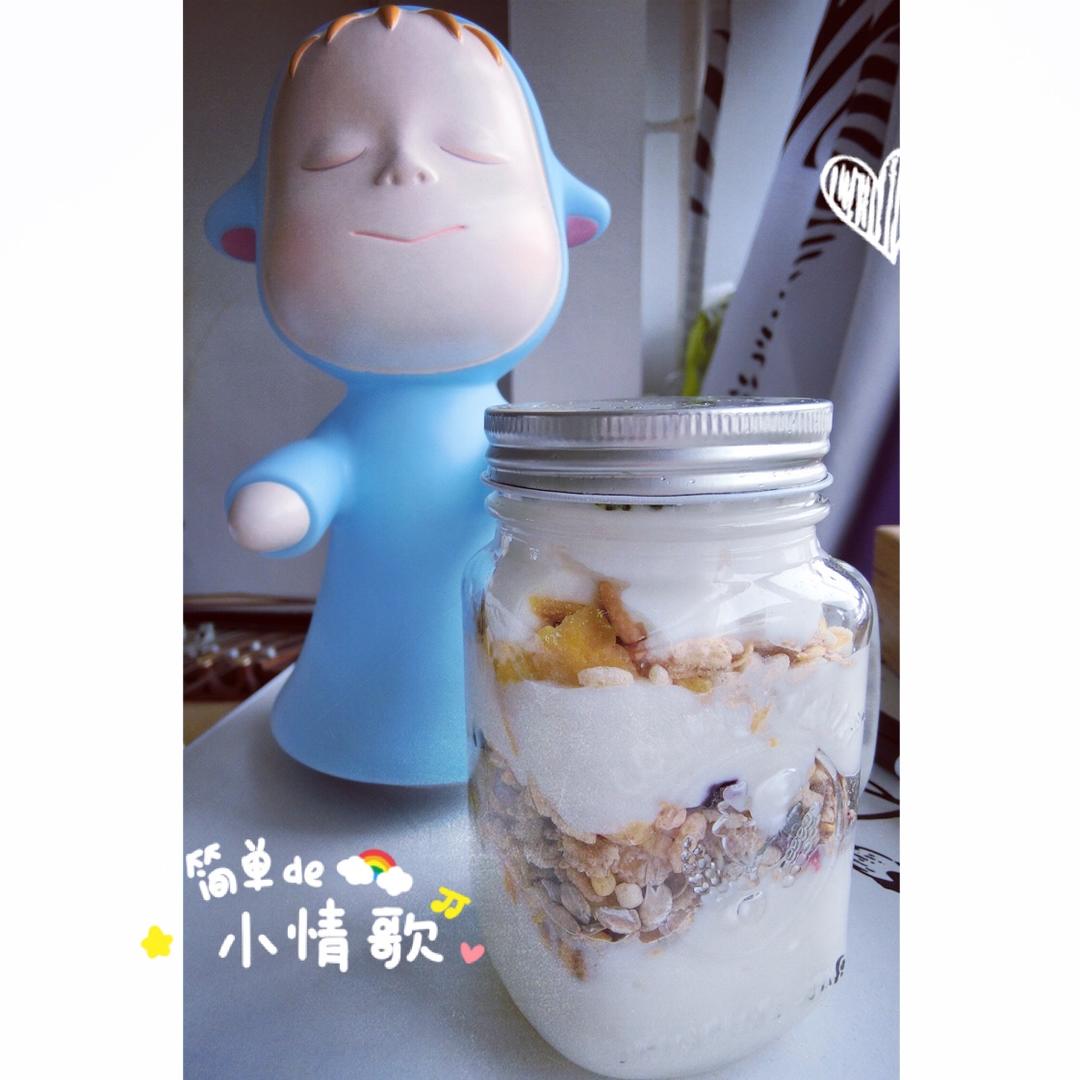 超简单的营养早餐--酸奶麦片